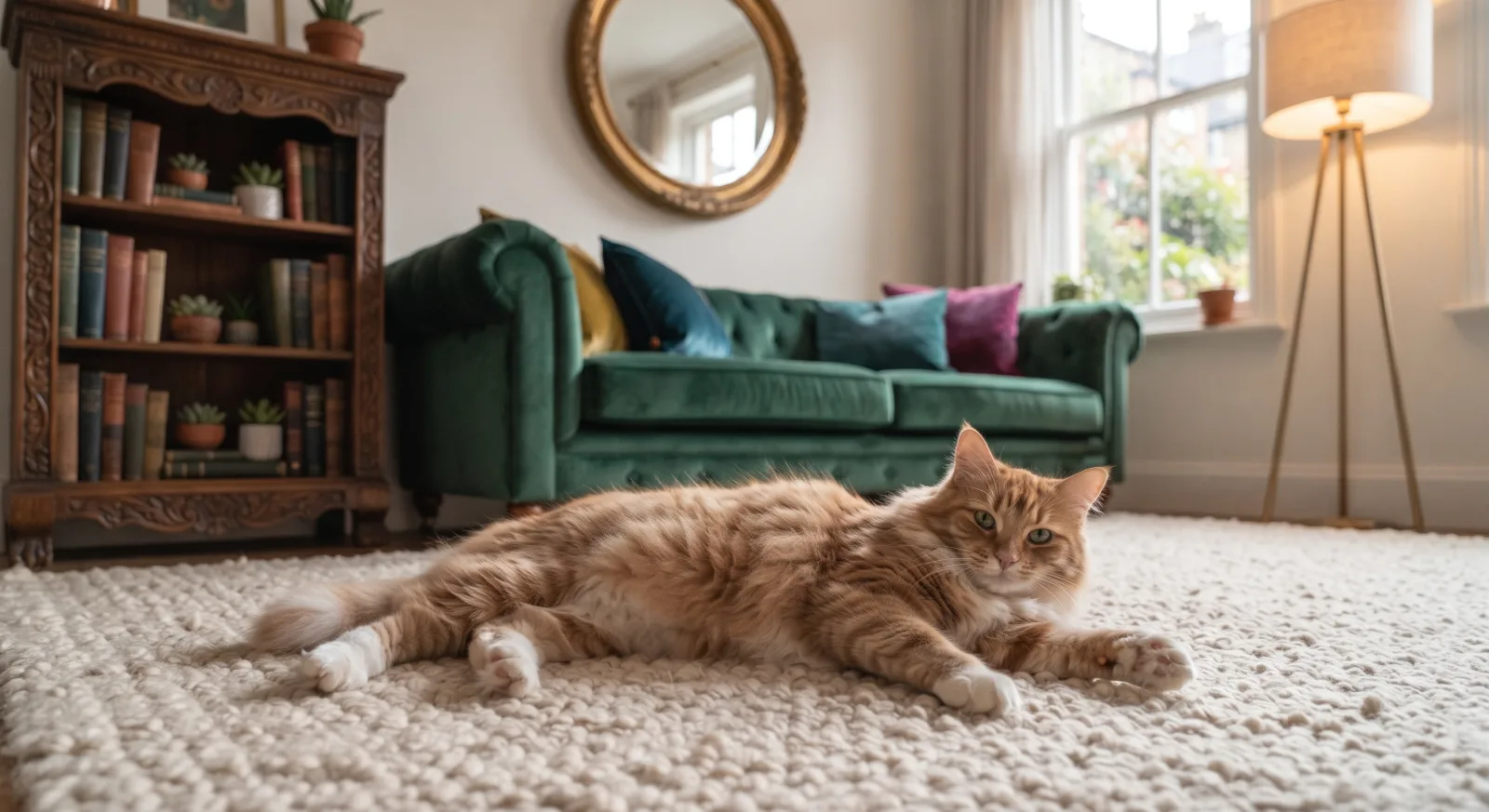 An orange tabby at home